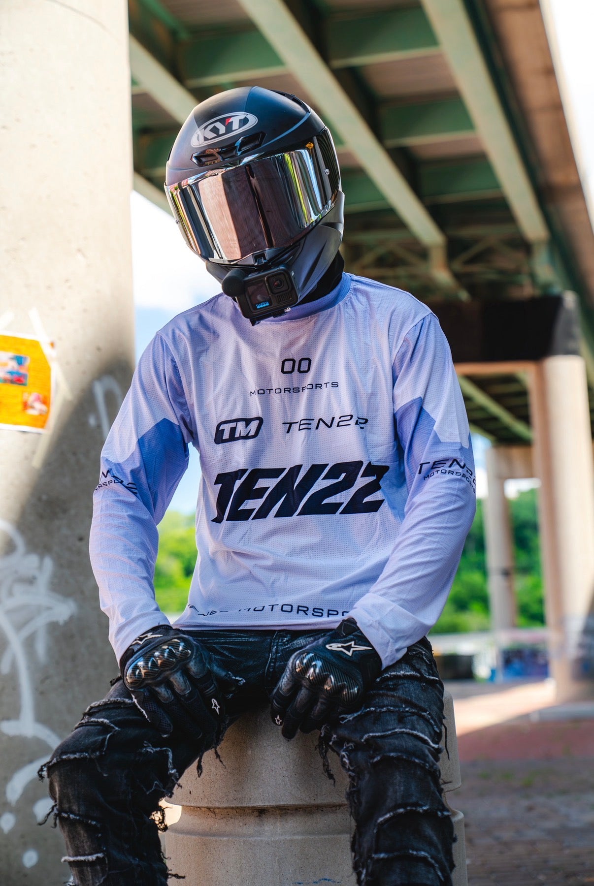 “TEN22 00” WHITE MOTO JERSEY