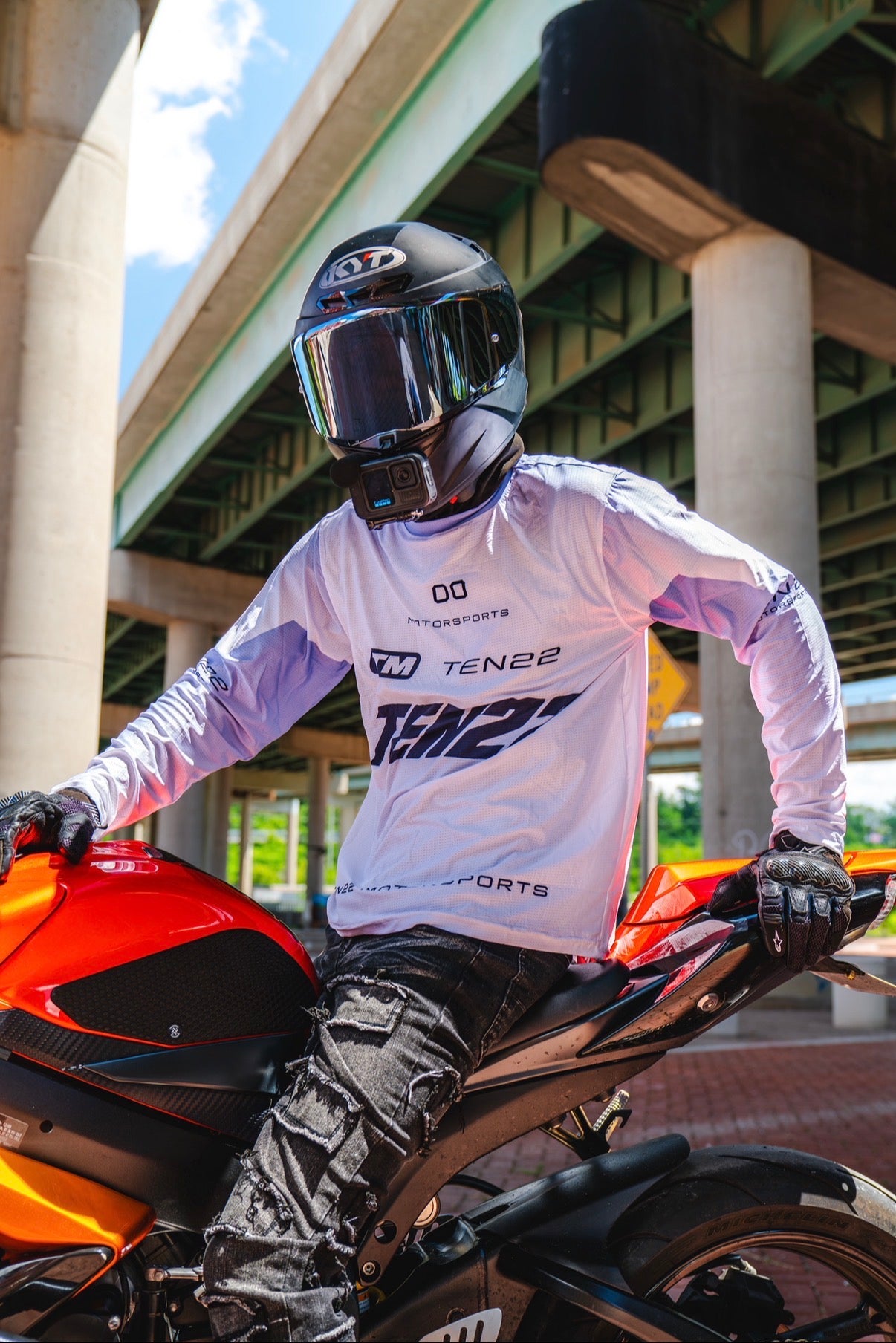 “TEN22 00” WHITE MOTO JERSEY